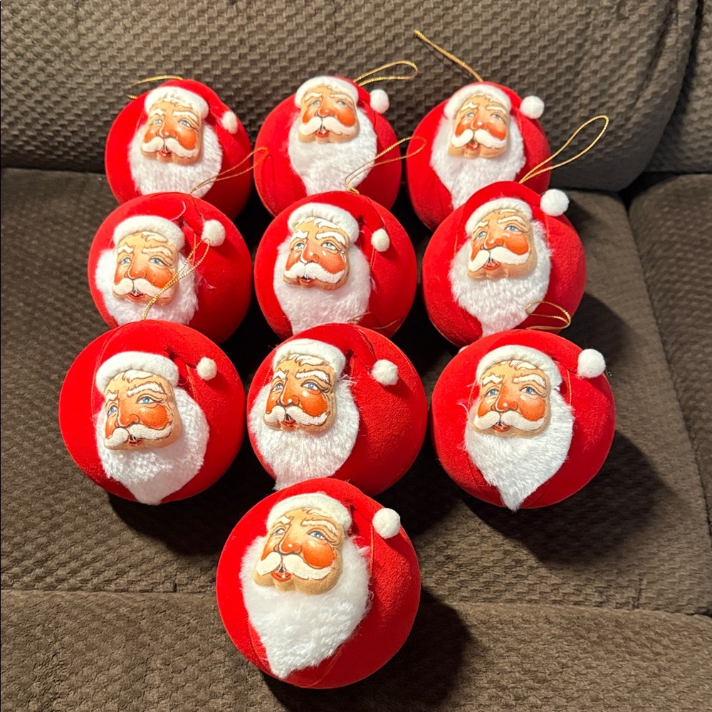 Vintage Hand-Painted by artist Red Santa Claus Ornament Collection Santa Doll